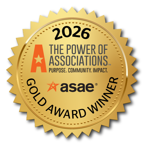 2026 gold award badge for ASAE The Power of Associations Award